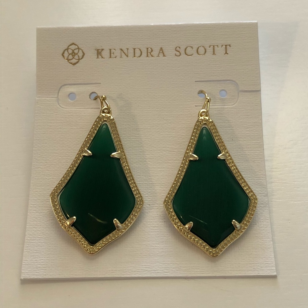 Kendra Scott Alex Earrings In Emerald Cat’s Eye